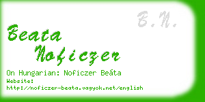 beata noficzer business card